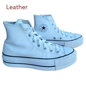 Converse LIFT Platform All Star Chuck Taylor White Leather Hi Sneaker Women 5.5